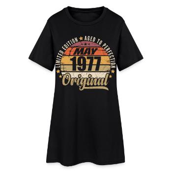 Design Vintage Mai 1977 Édition Limitée Mai 1977 - Robe T-shirt Femme - noir - Devant
