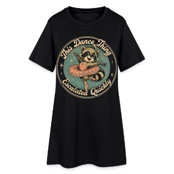 Raton Laveur Danseur Tutu Rose Humour Fun - Frauen T-Shirt-Kleid - Schwarz - Vorne