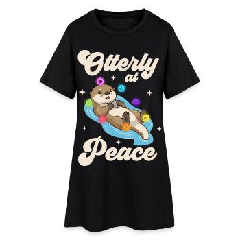 Paix de la Loutre - Harmonie des Chakras - Robe T-shirt Femme - noir - Devant