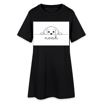 little puppy looks at Noah. - Women’s T-Shirt Dress - black - Front
