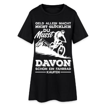 Mountainbike Fahrrad Glücklich Mtb Spruch - Frauen T-Shirt-Kleid - Schwarz - Vorne