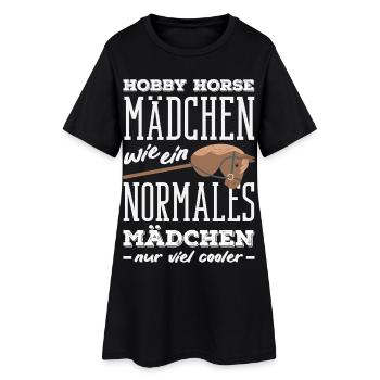 Hobby Horse Mädchen Cooler - Frauen T-Shirt-Kleid - Schwarz - Vorne