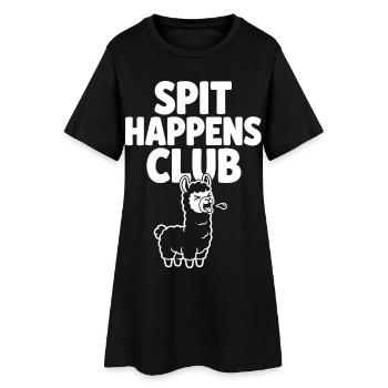 Le club du crachat se fait drôle de lama - Robe T-shirt Femme - noir - Devant