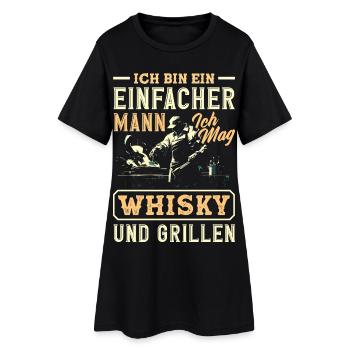 Grillmeister Geschenk Fleisch Wurst & Bier - Frauen T-Shirt-Kleid - Schwarz - Vorne