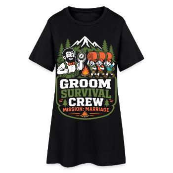 Groom Survival Crew – Mission Hochzeit - Frauen T-Shirt-Kleid - Schwarz - Vorne