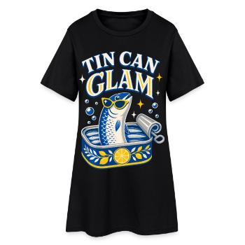 Sardines glamour en conserve avec lunettes de soleil - Robe T-shirt Femme - noir - Devant
