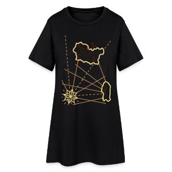 Treasure - anchorage - 3 Color Vector - Women’s T-Shirt Dress - black - Front