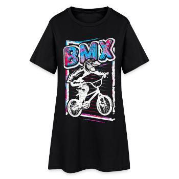 Retro Bmx Bicycle Rider - Vintage Bmx Wheel Grunge - Robe T-shirt Femme - noir - Devant