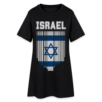 Drapeau d’Israël, fierté israélienne - Robe T-shirt Femme - noir - Devant