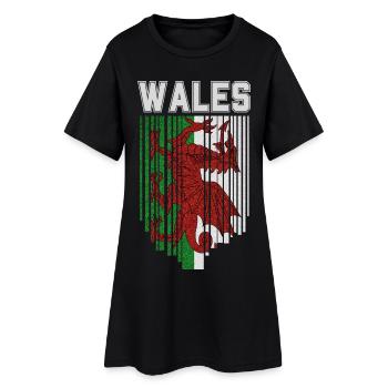 Drapeau du Pays de Galles, fierté galloise - Robe T-shirt Femme - noir - Devant