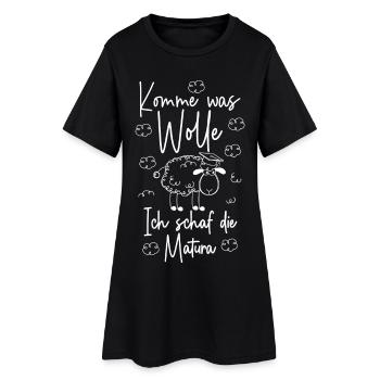 KOMME WAS WOLLE ICH SCHAF DIE MATURA 2026 - Frauen T-Shirt-Kleid - Schwarz - Vorne