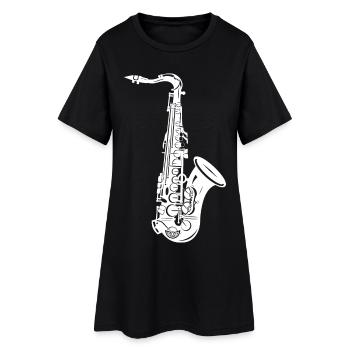 Croquis de saxophone - Robe T-shirt Femme - noir - Devant