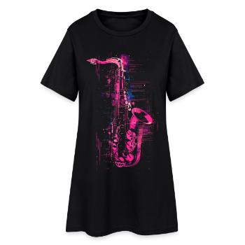 Graphisme pour saxophone - Robe T-shirt Femme - noir - Devant