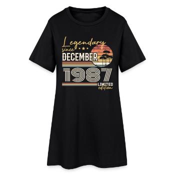 Cadeau 38e Anniversaire Décembre 1987 - Robe T-shirt Femme - noir - Devant