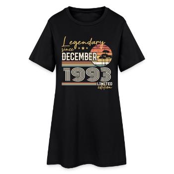 Geschenk zum 32. Jubiläum Dezember 1993 - Frauen T-Shirt-Kleid - Schwarz - Vorne