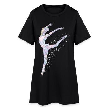 Gymnastique Gymnaste Adolescent - Gymnastique au sol Gymnastique artistique - Robe T-shirt Femme - noir - Devant