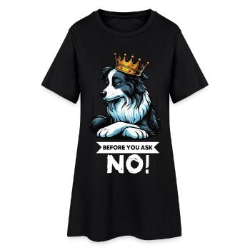Avant que vous ne demandiez Border Collie Hütehund Collie - Robe T-shirt Femme - noir - Devant