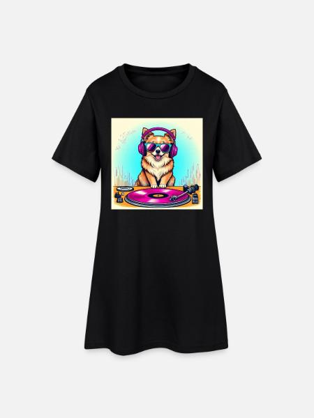 DJ Dog - Robe T-shirt Femme - noir