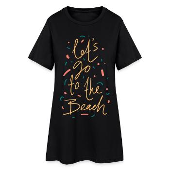 Let's Go To The Beach Shirt - Frauen T-Shirt-Kleid - Schwarz - Vorne