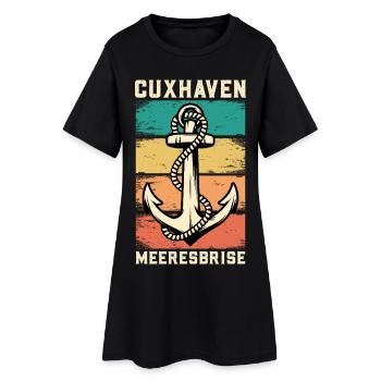 Nordsee Urlaub CUXHAVEN MEERESBRISE Lustig - Frauen T-Shirt-Kleid - Schwarz - Vorne