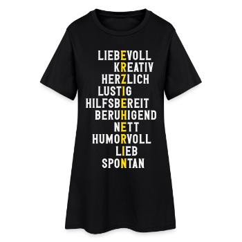 Erzieherin Eigenschaften Liebevoll Kita Spruch - Frauen T-Shirt-Kleid - Schwarz - Vorne
