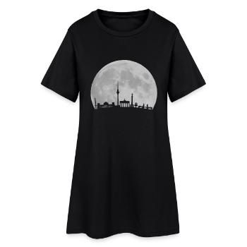 Horizon de Berlin devant la lune tour de - Robe T-shirt Femme - noir - Devant