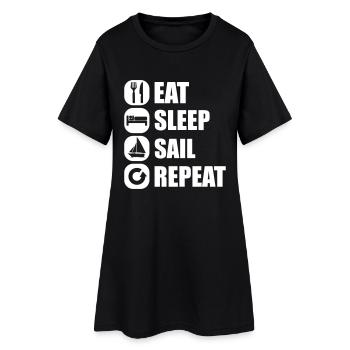 eat_sleep_sail_repeat_12_1f - Robe T-shirt Femme - noir - Devant
