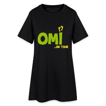 Omi on Tour - Frauen T-Shirt-Kleid - Schwarz - Vorne