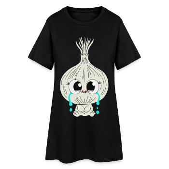 Oignon - Robe T-shirt Femme - noir - Devant