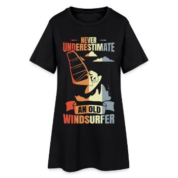 Grand-père véliplanchiste - Robe T-shirt Femme - noir - Devant