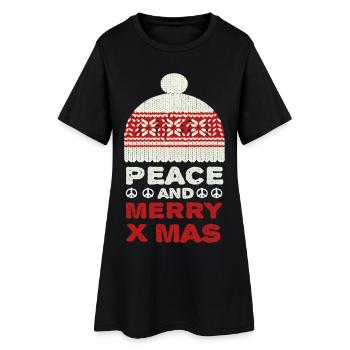 Peace and Merry Christmas - Women’s T-Shirt Dress - black - Front