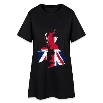 United Kingdom Flag Landscape England - Frauen T-Shirt-Kleid - Schwarz - Vorne
