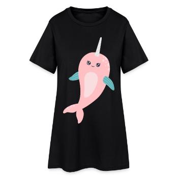 Narval licorne de mer - Robe T-shirt Femme - noir - Devant