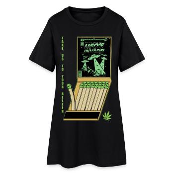 OVNI Invasion Vintage Affiche Design - Robe T-shirt Femme - noir - Devant