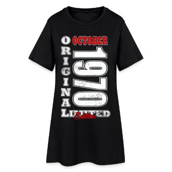 55ème Anniversaire Vintage Octobre Millésime 1970 - Robe T-shirt Femme - noir - Devant