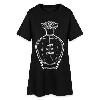 Women's Retirement Perfume (white text) - Women’s T-Shirt Dress - black - Front