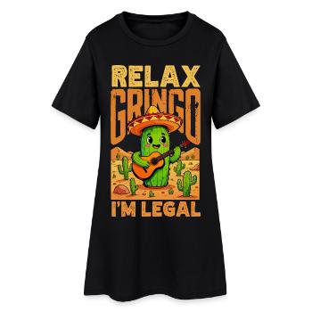 Fierté du Mexique & Maison Drapeau du Mexique - Robe T-shirt Femme - noir - Devant
