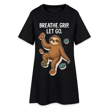 Paresseux Zen : Prise Lâche Grimpe - Robe T-shirt Femme - noir - Devant