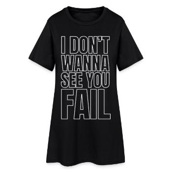 Empowerment pur! Echter Support!  - Frauen T-Shirt-Kleid - Schwarz - Vorne