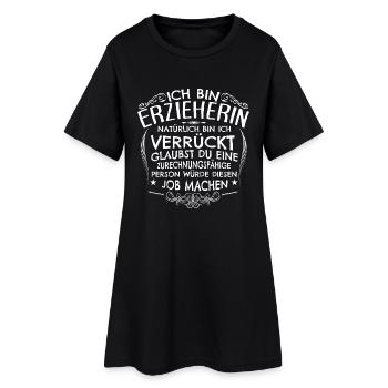 Verrückte Erzieherin - Frauen T-Shirt-Kleid - Schwarz - Vorne
