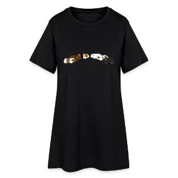 Sechs Meerschweinchen 2 - Frauen T-Shirt-Kleid - Schwarz - Vorne