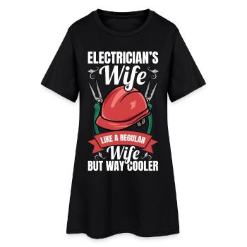 Femme électricienne - Robe T-shirt Femme - noir - Devant