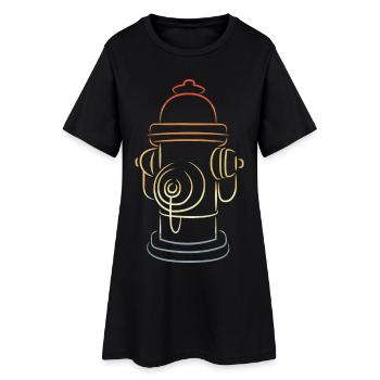 Borne d’incendie rétro - Robe T-shirt Femme - noir - Devant