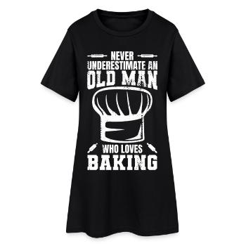 Grand-père boulanger - Robe T-shirt Femme - noir - Devant