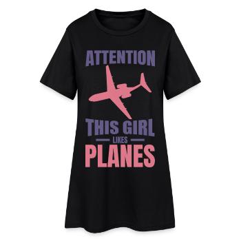 Fille de l’avion - Robe T-shirt Femme - noir - Devant