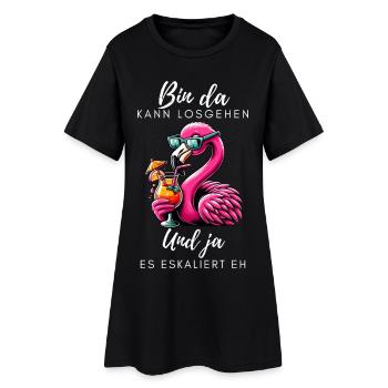 Flamingo Cocktail Party - Robe T-shirt Femme - noir - Devant