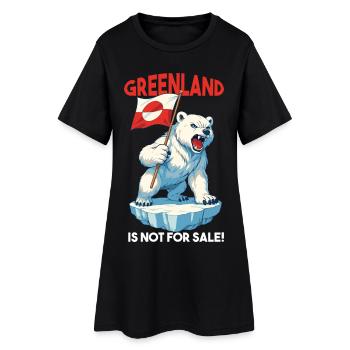 Greenland Is Not For Sale Arctic Polar Bear - Frauen T-Shirt-Kleid - Schwarz - Vorne