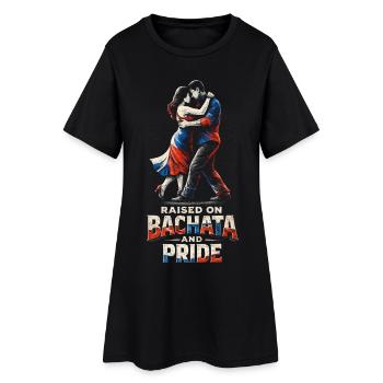 Dominicaine élevée dans la bachata et la fierté - Robe T-shirt Femme - noir - Devant