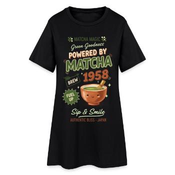 Propulsé par Matcha Thé Vert Magique Matcha 1958 - Robe T-shirt Femme - noir - Devant