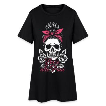 Skull Bandana Böse Alte Frau - Frauen T-Shirt-Kleid - Schwarz - Vorne